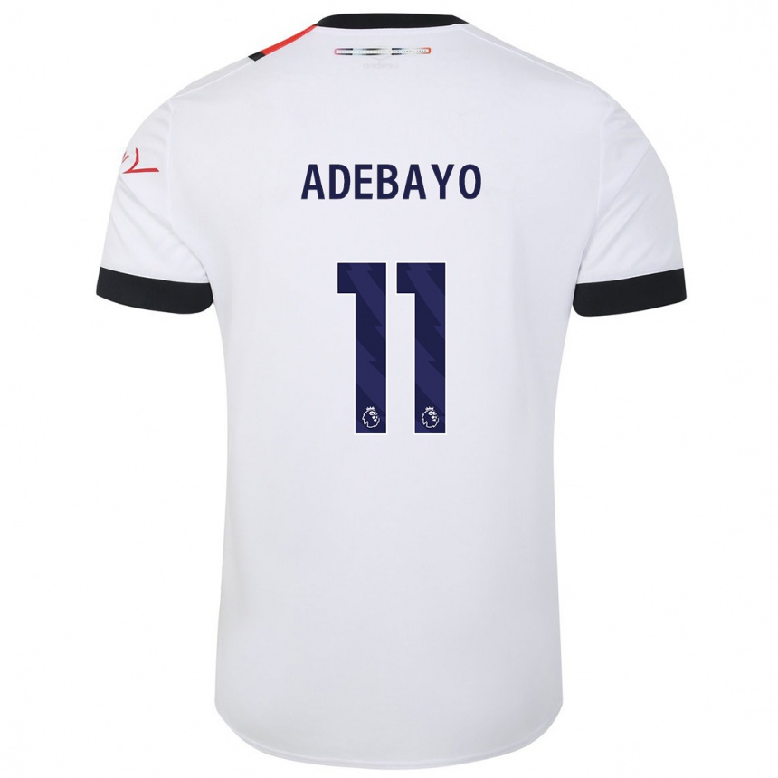 Women Football Elijah Adebayo #11 White Away Jersey 2023/24 T-Shirt