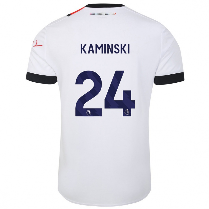 Women Football Thomas Kaminski #24 White Away Jersey 2023/24 T-Shirt
