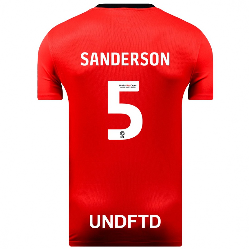 Women Football Dion Sanderson #5 Red Away Jersey 2023/24 T-Shirt