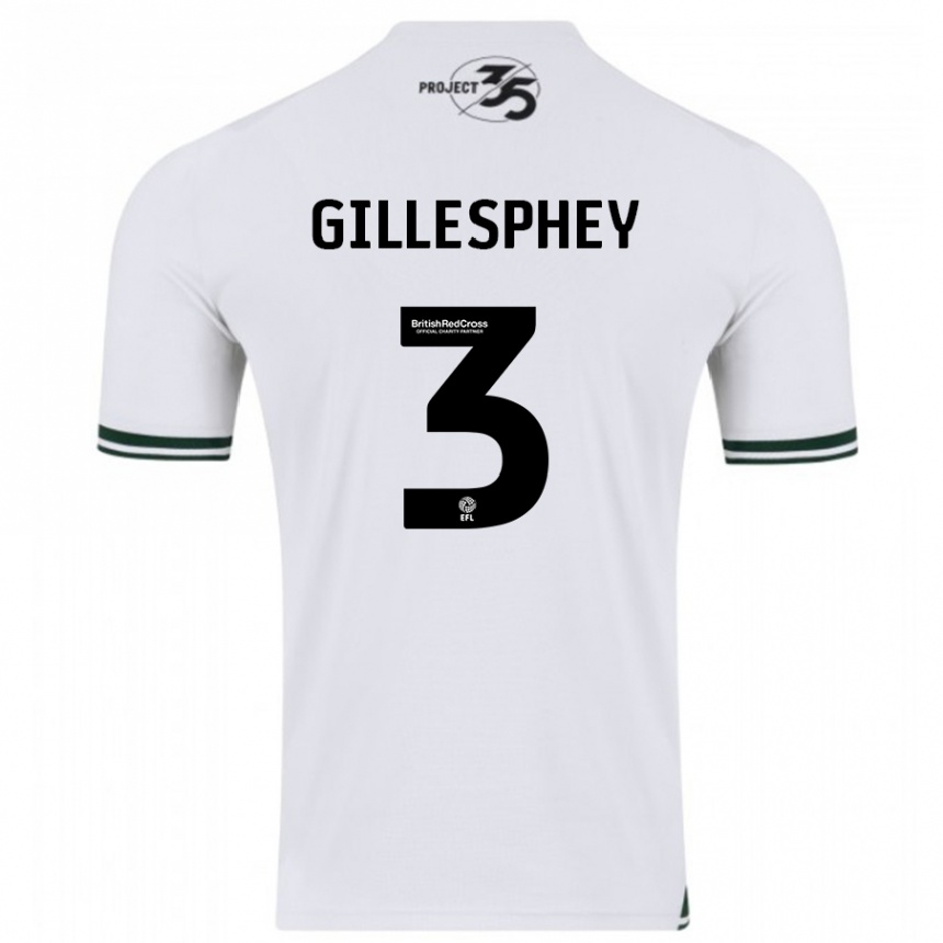 Women Football Macaulay Gillesphey #3 White Away Jersey 2023/24 T-Shirt