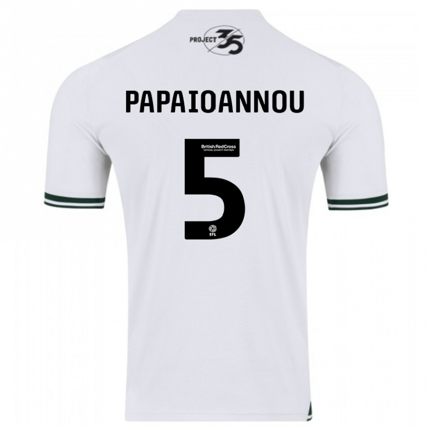 Women Football Panagiota Papaioannou #5 White Away Jersey 2023/24 T-Shirt