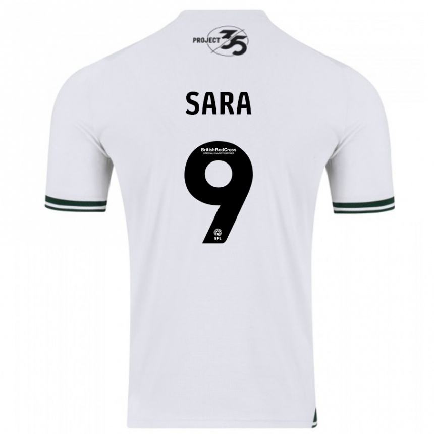 Women Football Ellie Sara #9 White Away Jersey 2023/24 T-Shirt