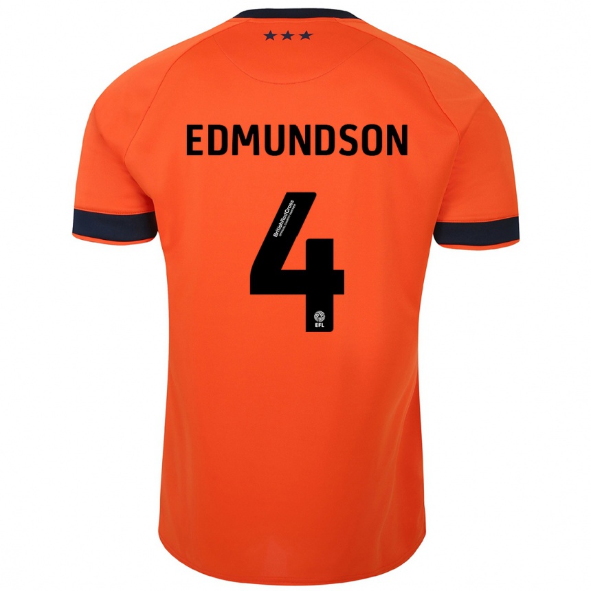 Women Football George Edmundson #4 Orange Away Jersey 2023/24 T-Shirt