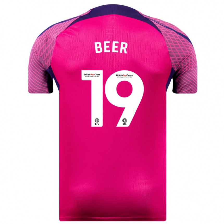 Women Football Megan Beer #19 Purple Away Jersey 2023/24 T-Shirt