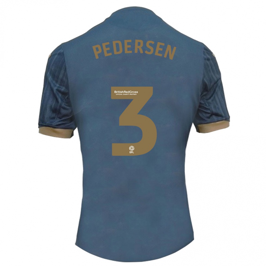 Women Football Kristian Pedersen #3 Dark Teal Away Jersey 2023/24 T-Shirt