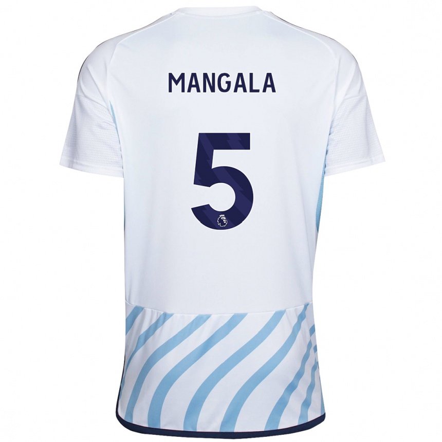 Women Football Orel Mangala #5 White Blue Away Jersey 2023/24 T-Shirt