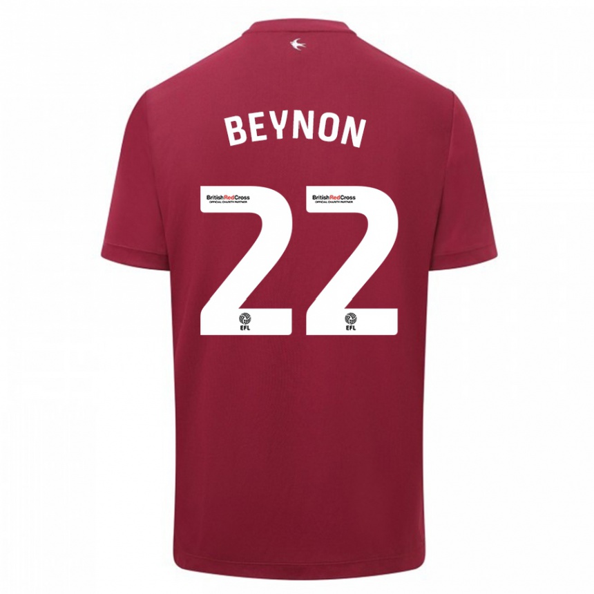 Women Football Emma Beynon #22 Red Away Jersey 2023/24 T-Shirt