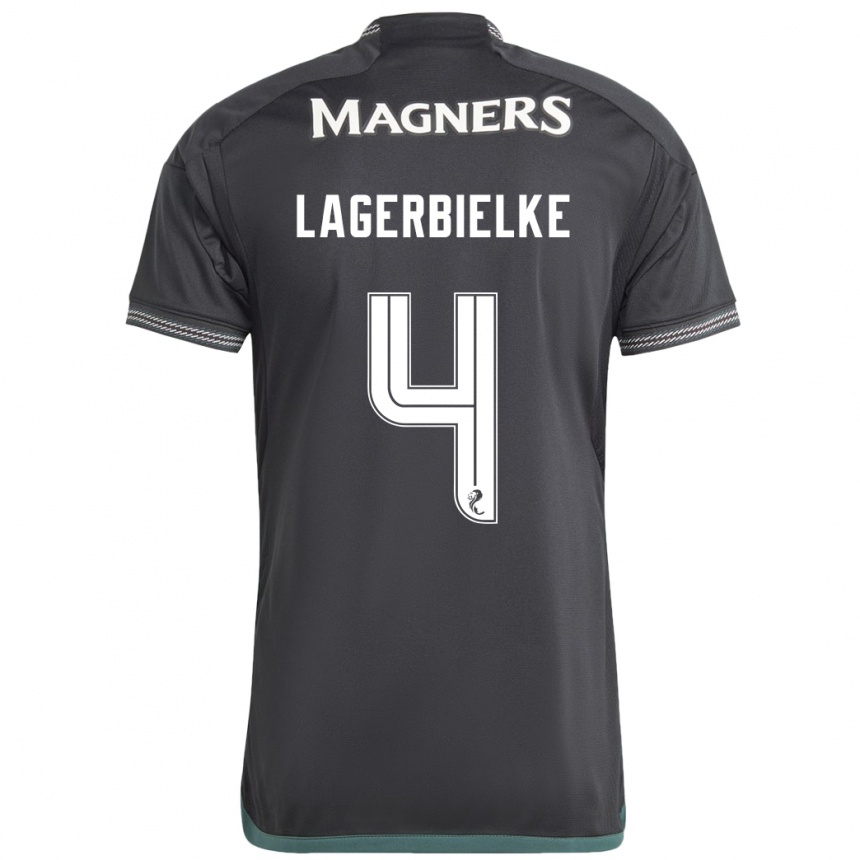 Women Football Gustaf Lagerbielke #4 Black Away Jersey 2023/24 T-Shirt