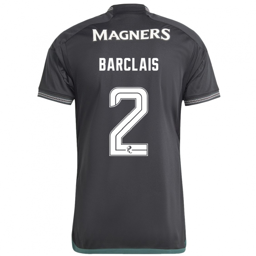 Women Football Celya Barclais #2 Black Away Jersey 2023/24 T-Shirt