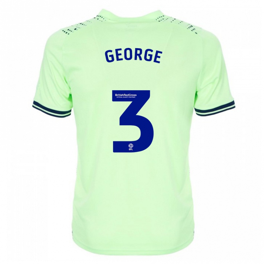 Women Football Hannah George #3 Navy Away Jersey 2023/24 T-Shirt