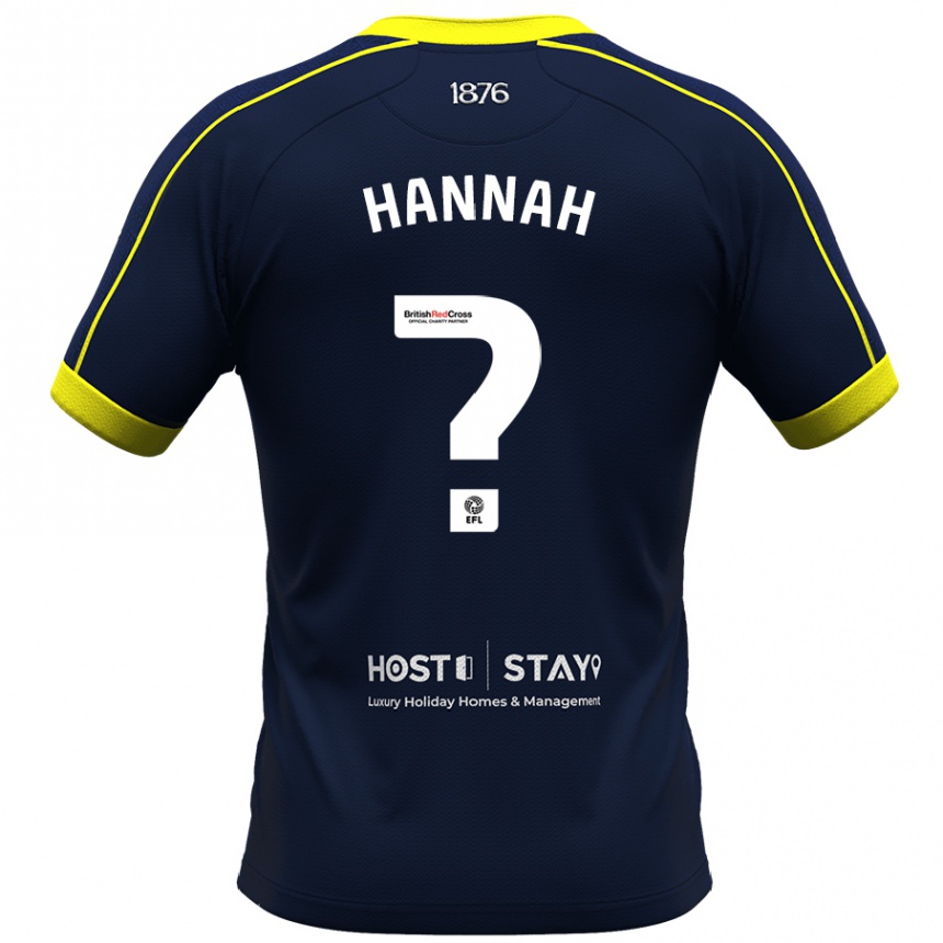 Women Football Jack Hannah #0 Navy Away Jersey 2023/24 T-Shirt