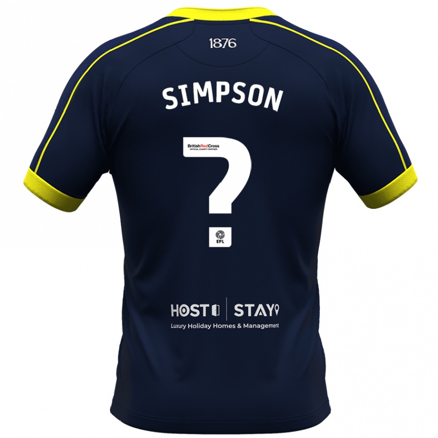Women Football Cameron Simpson #0 Navy Away Jersey 2023/24 T-Shirt