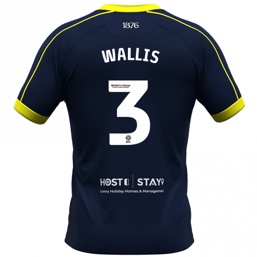 Women Football Emma Wallis #3 Navy Away Jersey 2023/24 T-Shirt