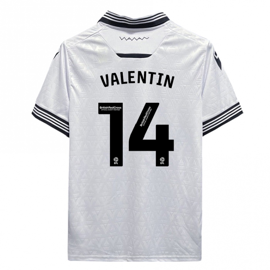 Women Football Pol Valentín #14 White Away Jersey 2023/24 T-Shirt