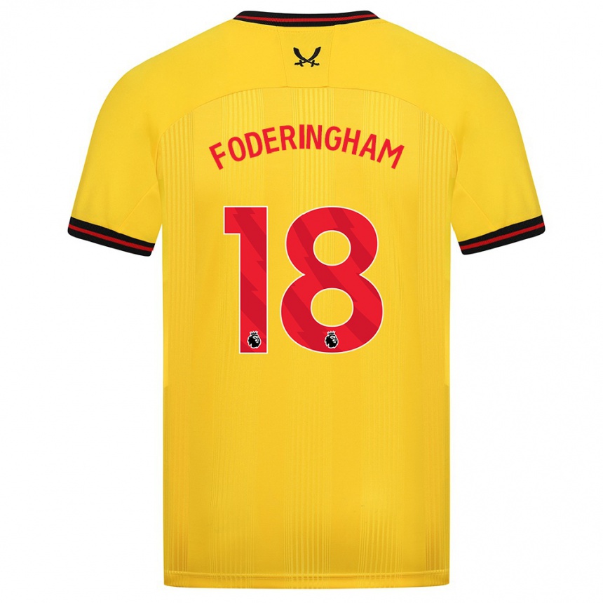 Women Football Wes Foderingham #18 Yellow Away Jersey 2023/24 T-Shirt