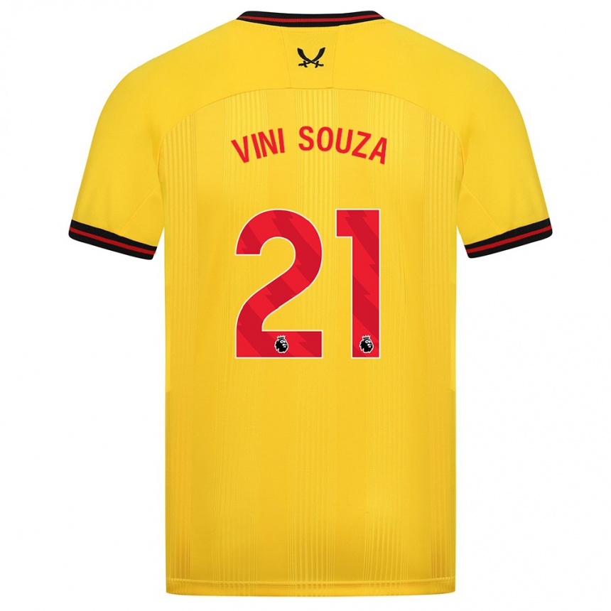 Women Football Vini Souza #21 Yellow Away Jersey 2023/24 T-Shirt