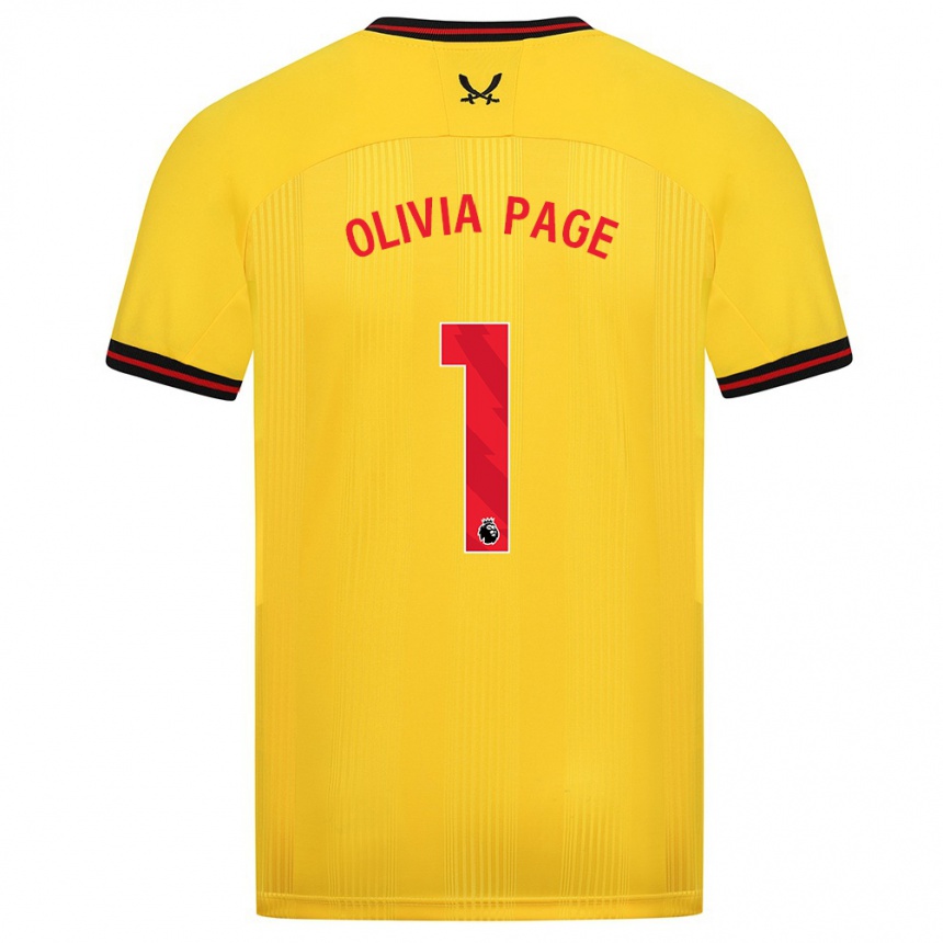 Women Football Olivia Page #1 Yellow Away Jersey 2023/24 T-Shirt