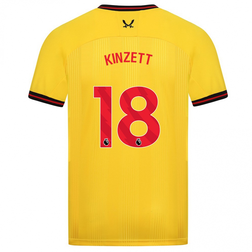 Women Football Ella Kinzett #18 Yellow Away Jersey 2023/24 T-Shirt