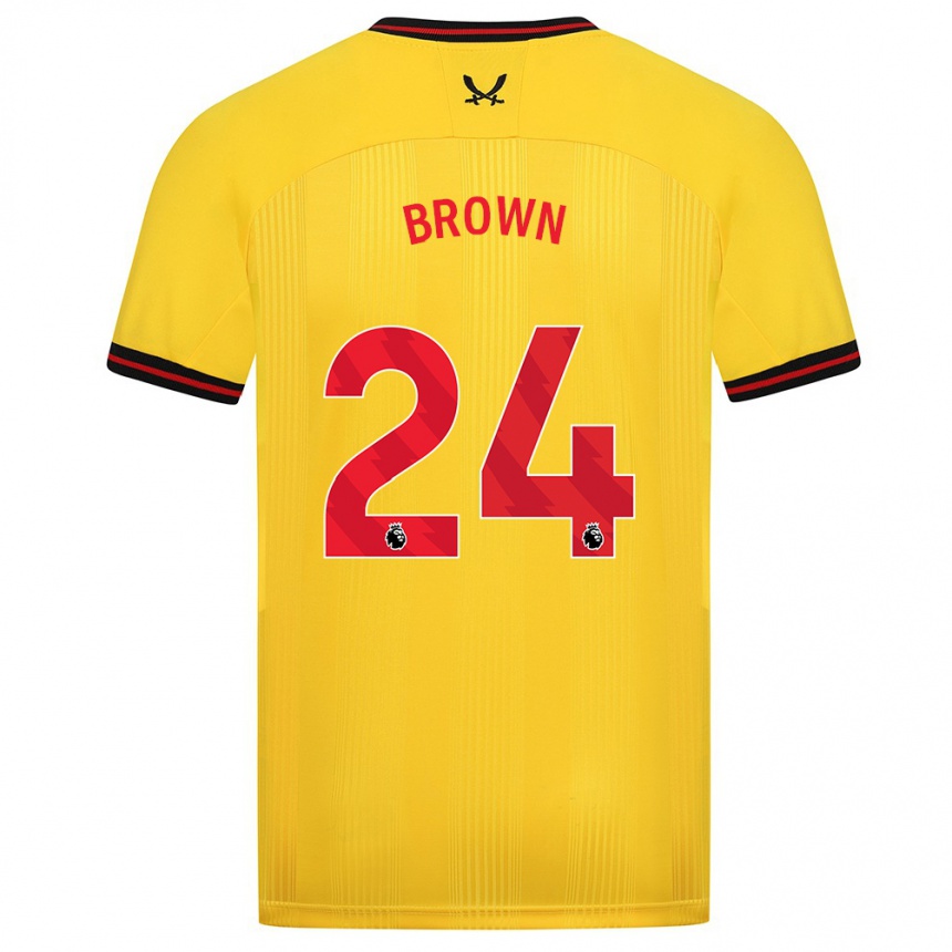 Women Football Rachel Brown #24 Yellow Away Jersey 2023/24 T-Shirt