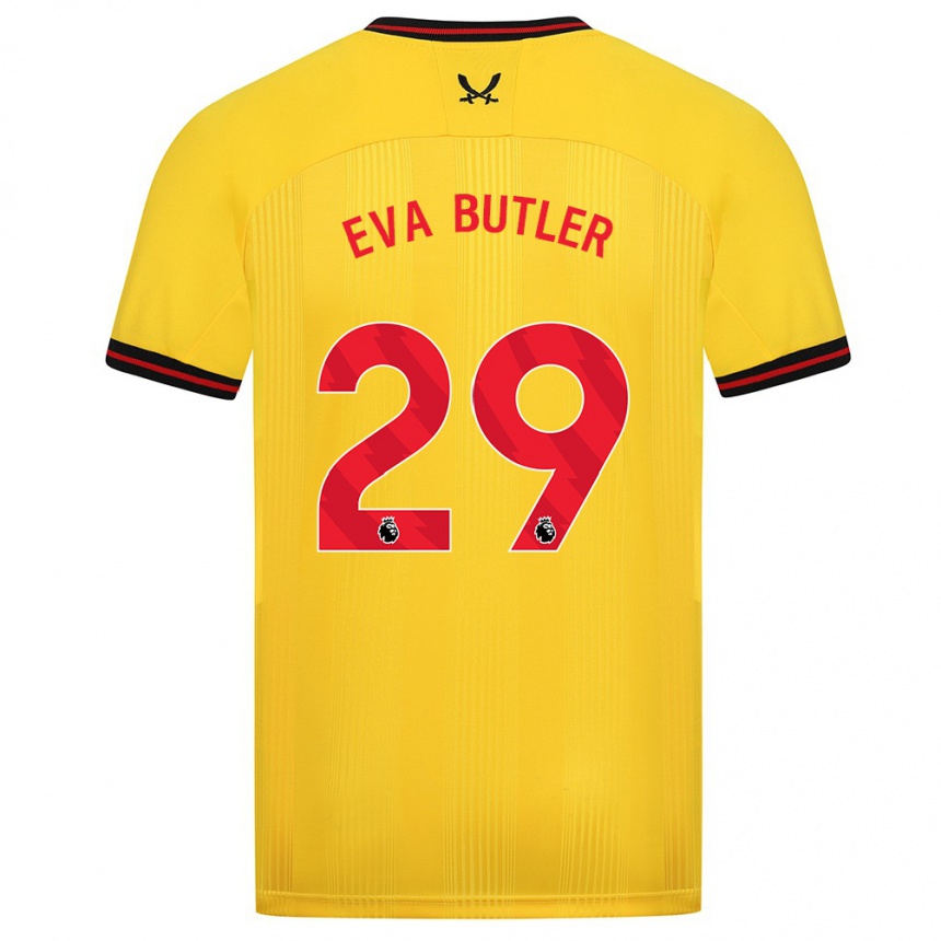 Women Football Eva Butler #29 Yellow Away Jersey 2023/24 T-Shirt