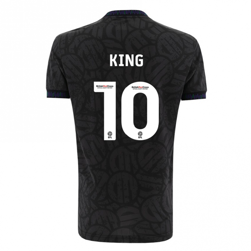 Women Football Andy King #10 Black Away Jersey 2023/24 T-Shirt