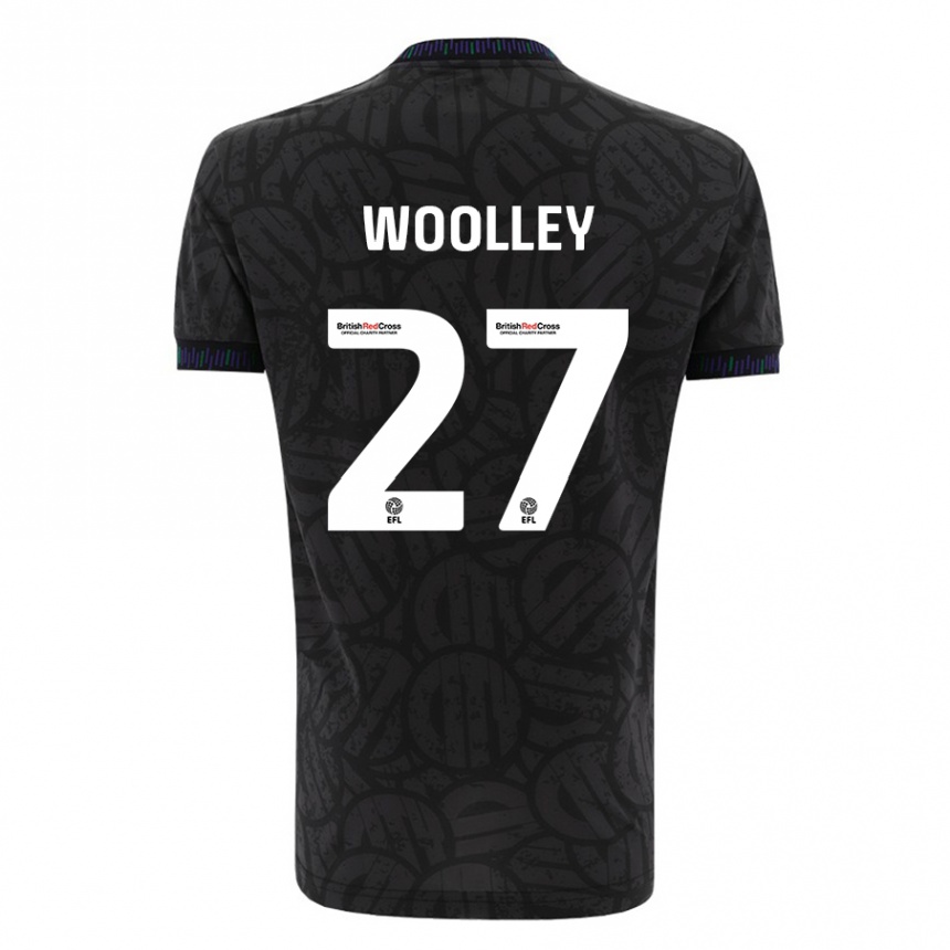 Women Football Jesse Woolley #27 Black Away Jersey 2023/24 T-Shirt