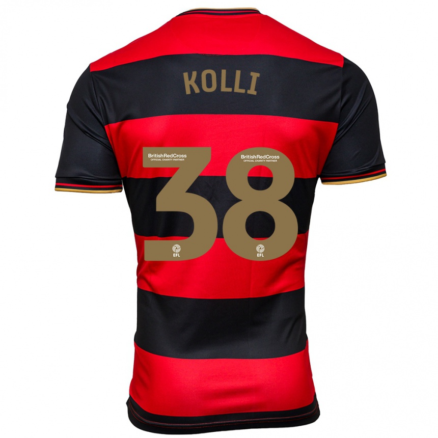 Women Football Rayan Kolli #38 Black Red Away Jersey 2023/24 T-Shirt