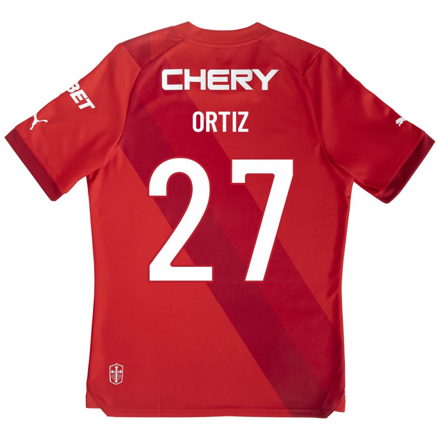 Women Football Jorge Ortiz #27 Red Away Jersey 2023/24 T-Shirt