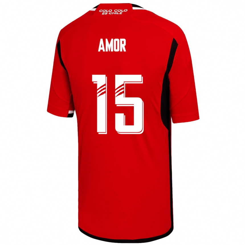 Women Football Emiliano Amor #15 Red Away Jersey 2023/24 T-Shirt