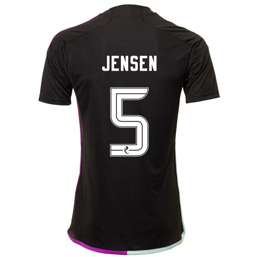 Women Football Richard Jensen #5 Black Away Jersey 2023/24 T-Shirt