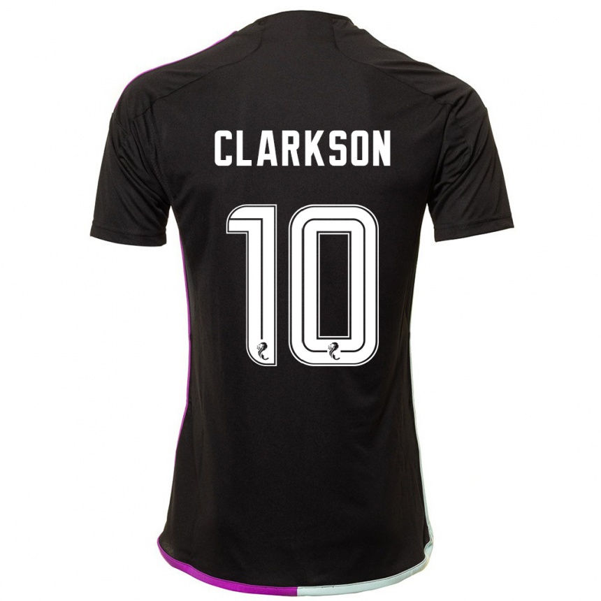 Women Football Leighton Clarkson #10 Black Away Jersey 2023/24 T-Shirt