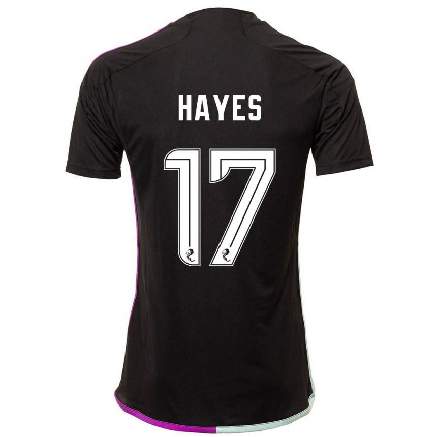 Women Football Jonny Hayes #17 Black Away Jersey 2023/24 T-Shirt