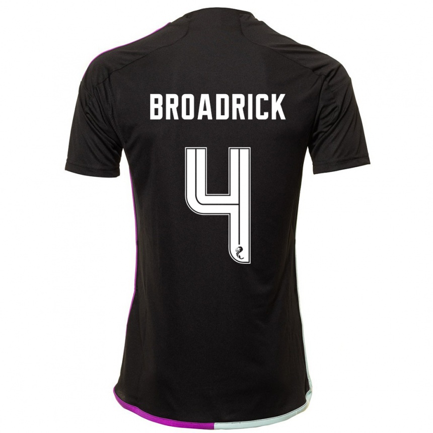 Women Football Jessica Broadrick #4 Black Away Jersey 2023/24 T-Shirt