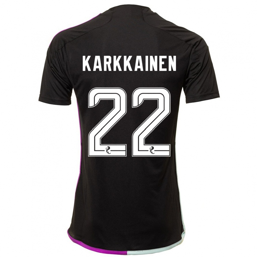 Women Football Elena Kärkkäinen #22 Black Away Jersey 2023/24 T-Shirt