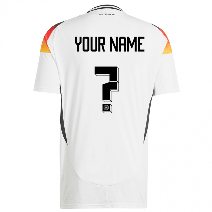 Kids Football Germany Your Name #0 White Home Jersey 24-26 T-Shirt