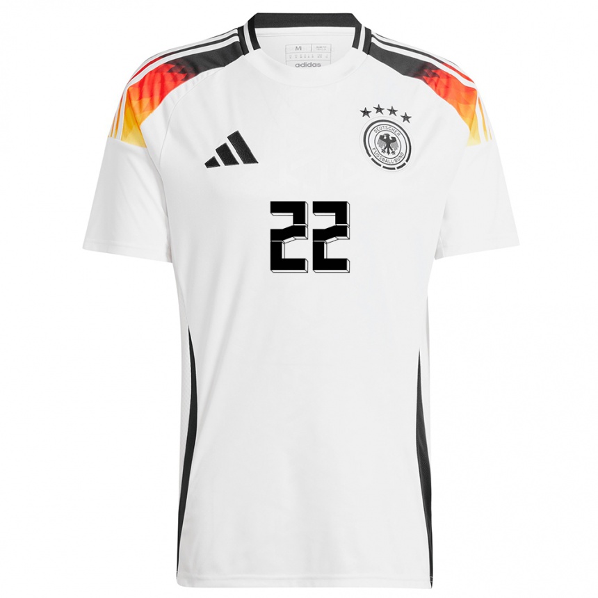 Kids Football Germany Jule Brand #22 White Home Jersey 24-26 T-Shirt