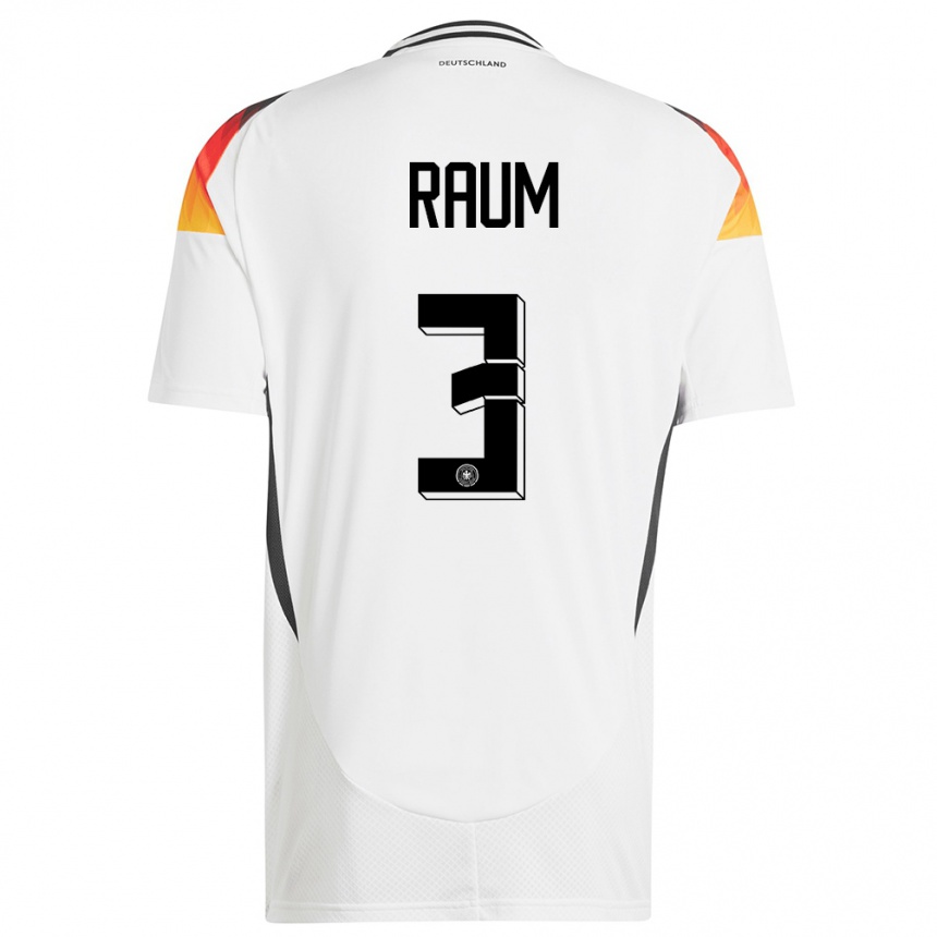 Kids Football Germany David Raum #3 White Home Jersey 24-26 T-Shirt