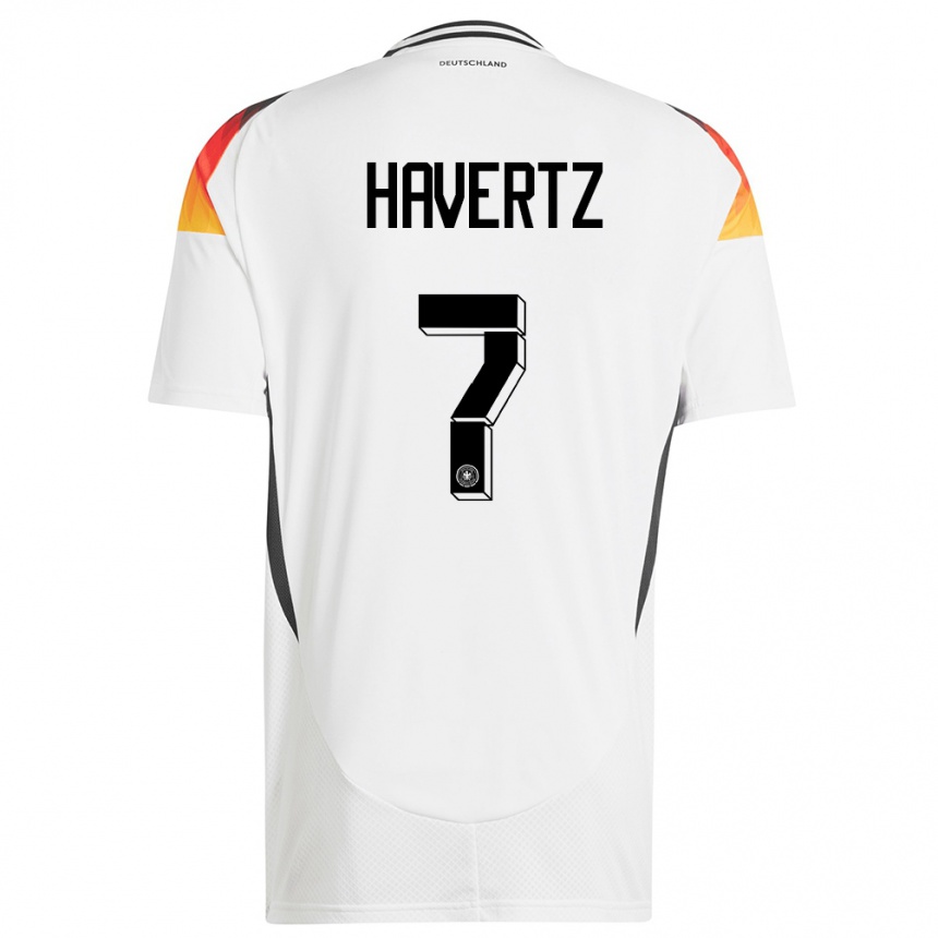 Kids Football Germany Kai Havertz #7 White Home Jersey 24-26 T-Shirt