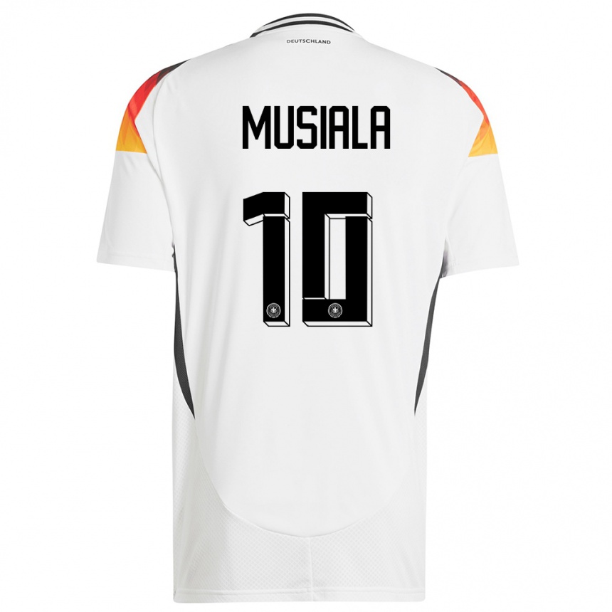 Kids Football Germany Jamal Musiala #10 White Home Jersey 24-26 T-Shirt