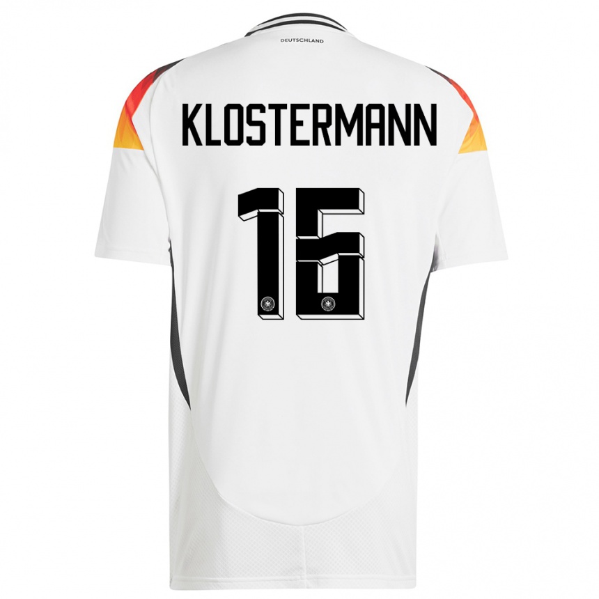 Kids Football Germany Lukas Klostermann #16 White Home Jersey 24-26 T-Shirt