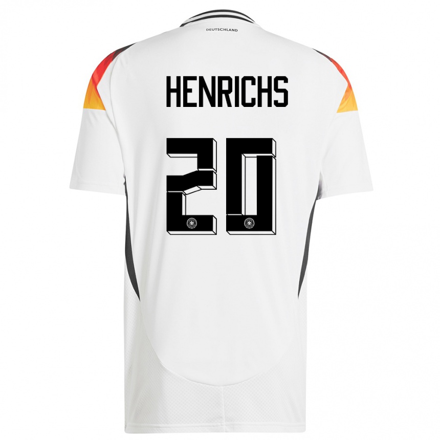 Kids Football Germany Benjamin Henrichs #20 White Home Jersey 24-26 T-Shirt