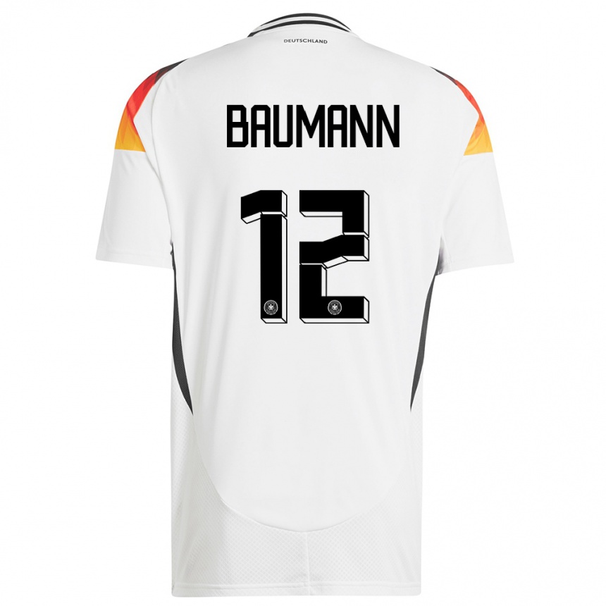 Kids Football Germany Oliver Baumann #12 White Home Jersey 24-26 T-Shirt