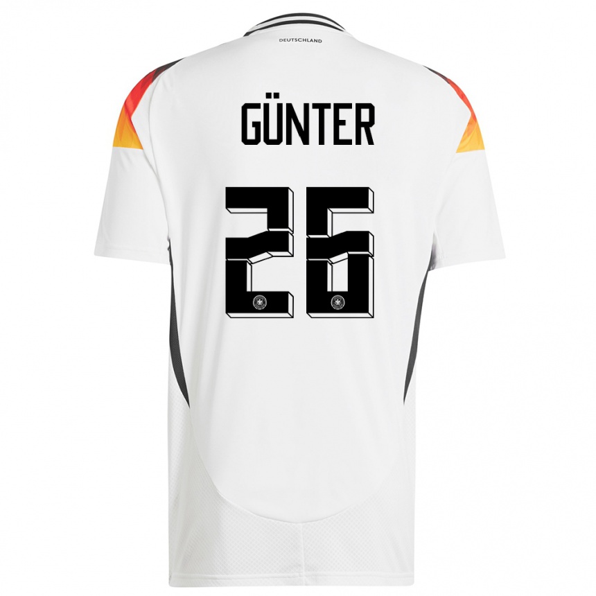 Kids Football Germany Christian Günter #26 White Home Jersey 24-26 T-Shirt