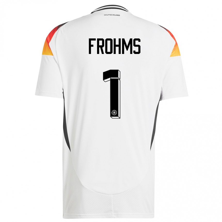 Kids Football Germany Merle Frohms #1 White Home Jersey 24-26 T-Shirt