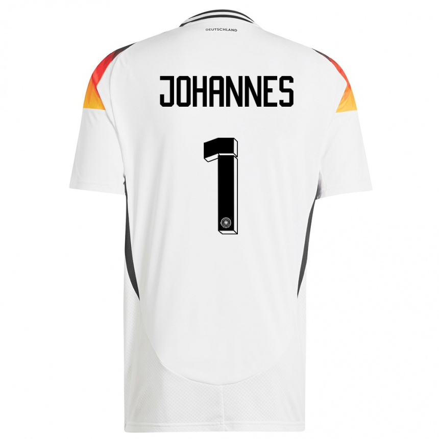 Kids Football Germany Stina Johannes #1 White Home Jersey 24-26 T-Shirt