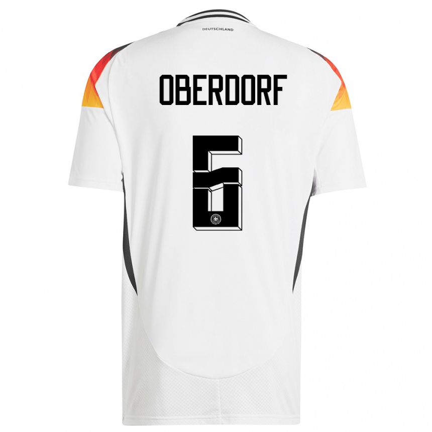 Kids Football Germany Lena Oberdorf #6 White Home Jersey 24-26 T-Shirt