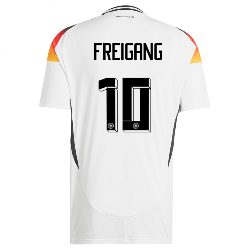 Kids Football Germany Laura Freigang #10 White Home Jersey 24-26 T-Shirt