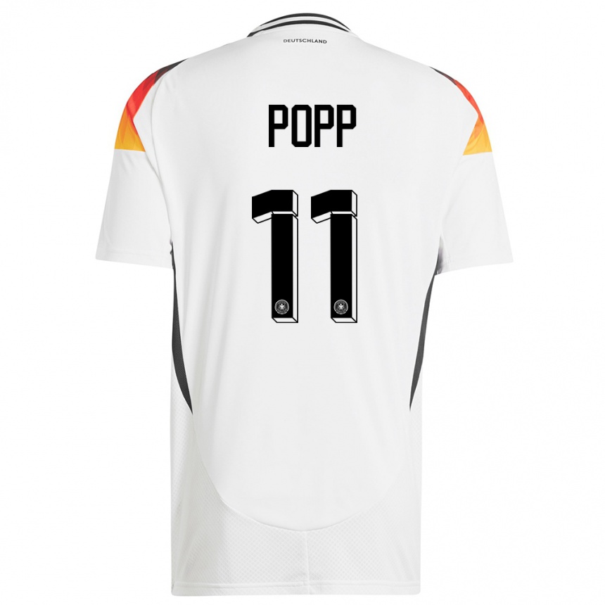 Kids Football Germany Alexandra Popp #11 White Home Jersey 24-26 T-Shirt