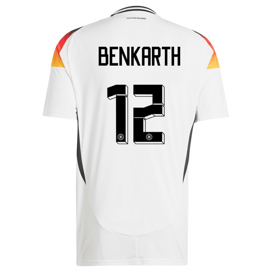 Kids Football Germany Laura Benkarth #12 White Home Jersey 24-26 T-Shirt