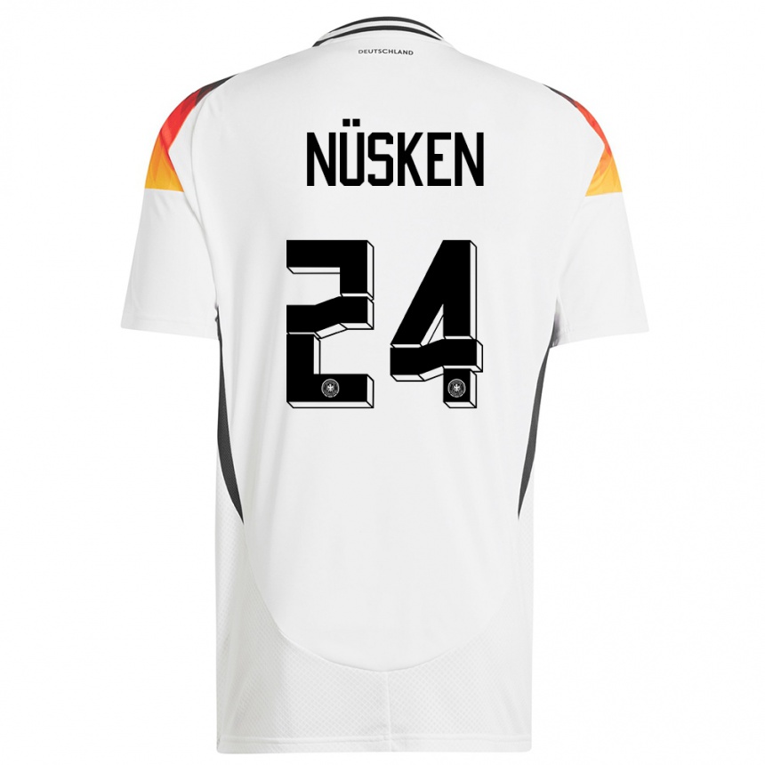 Kids Football Germany Sjoeke Nusken #24 White Home Jersey 24-26 T-Shirt